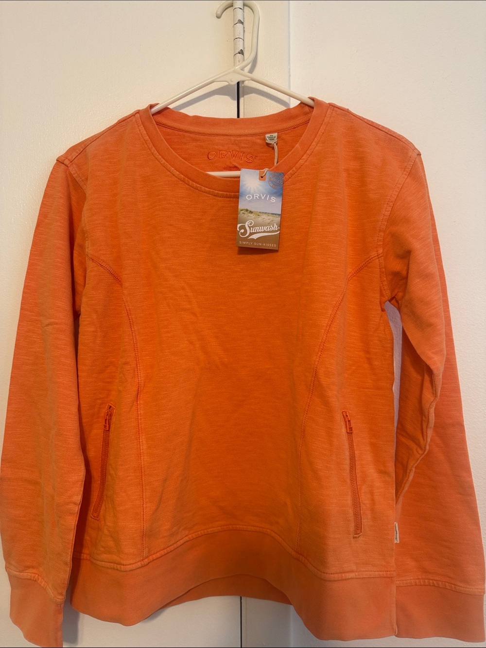 Orvis Orange Crewneck Sweatshirt NWT